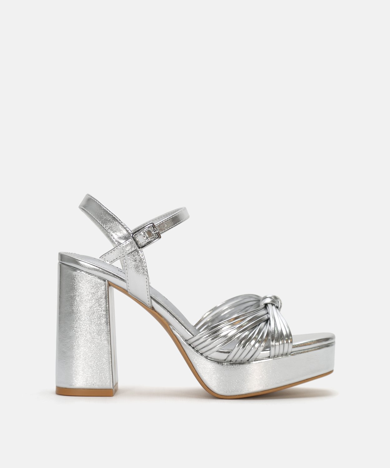 Sandalia plataforma tiras nudo